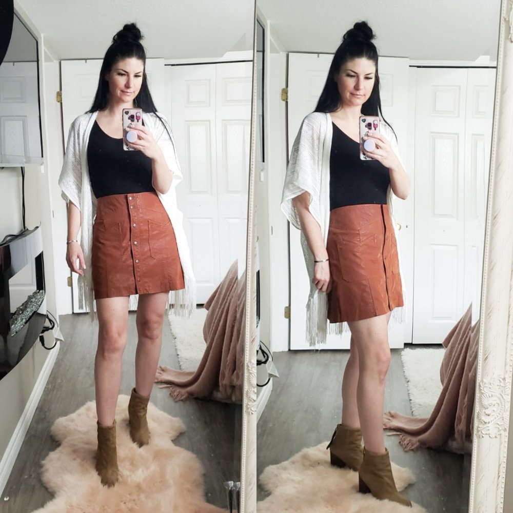 Free People A-Line Skirt in Rust Brown